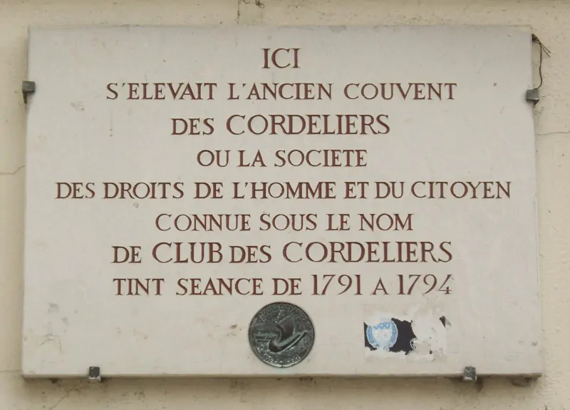 Place commémorative du Club des Cordeliers